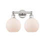 Innovations Lighting Athens 2 Light 17" Wide Vanity Light Polished Nickel / Matte White