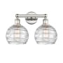 Innovations Lighting Athens 2 Light 17" Wide Vanity Light Polished Nickel / Clear Deco Swirl