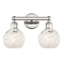 Innovations Lighting White Mouchette 2 Light 15" Wide Vanity Light Polished Nickel