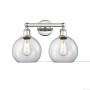 Innovations Lighting Athens 2 Light 17" Wide Vanity Light Polished Nickel / Clear