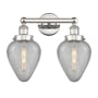 Innovations Lighting Geneseo 2 Light 15" Wide Vanity Light Polished Nickel / Clear Crackle