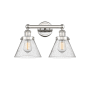 Innovations Lighting Cone 2 Light 16" Wide Vanity Light Polished Nickel / Seedy
