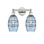 Innovations Lighting Vaz 2 Light 15" Wide Vanity Light Polished Nickel / Princess Blue