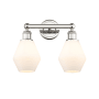Innovations Lighting Cindyrella 2 Light 15" Wide Vanity Light Polished Nickel / Cased Matte White
