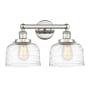 Innovations Lighting Bell 2 Light 16" Wide Vanity Light Polished Nickel / Clear Deco Swirl