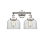 Innovations Lighting Bell 2 Light 16" Wide Vanity Light Polished Nickel / Clear