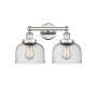 Innovations Lighting Bell 2 Light 16" Wide Vanity Light Polished Nickel / Seedy