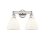 Innovations Lighting Bristol Glass 2 Light 17" Wide Vanity Light Polished Nickel / Matte White