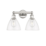 Innovations Lighting Bristol Glass 2 Light 17" Wide Vanity Light Polished Nickel / Clear