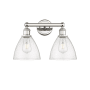 Innovations Lighting Bristol Glass 2 Light 17" Wide Vanity Light Polished Nickel / Seedy