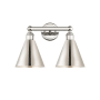 Innovations Lighting Ballston Cone 2 Light 17" Wide Vanity Light Polished Nickel