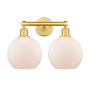 Innovations Lighting Athens 2 Light 17" Wide Vanity Light Satin Gold / Matte White