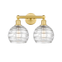 Innovations Lighting Athens 2 Light 17" Wide Vanity Light Satin Gold / Clear Deco Swirl