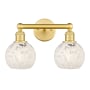 Innovations Lighting White Mouchette 2 Light 15" Wide Vanity Light Satin Gold