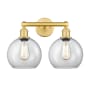 Innovations Lighting Athens 2 Light 17" Wide Vanity Light Satin Gold / Clear