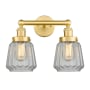 Innovations Lighting Chatham 2 Light 16" Wide Vanity Light Satin Gold / Clear