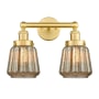 Innovations Lighting Chatham 2 Light 16" Wide Vanity Light Satin Gold / Mercury