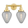 Innovations Lighting Geneseo 2 Light 15" Wide Vanity Light Satin Gold / Clear Crackle