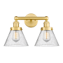 Innovations Lighting Cone 2 Light 16" Wide Vanity Light Satin Gold / Seedy