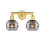 Innovations Lighting Rochester 2 Light 15" Wide Vanity Light Satin Gold / Light Smoke