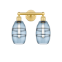 Innovations Lighting Vaz 2 Light 15" Wide Vanity Light Satin Gold / Princess Blue