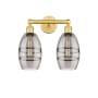 Innovations Lighting Vaz 2 Light 15" Wide Vanity Light Satin Gold / Light Smoke