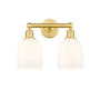 Innovations Lighting Bella 2 Light 15" Wide Vanity Light Satin Gold / Glossy White