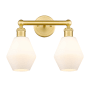 Innovations Lighting Cindyrella 2 Light 15" Wide Vanity Light Satin Gold / Cased Matte White
