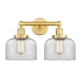 Innovations Lighting Bell 2 Light 16" Wide Vanity Light Satin Gold / Clear