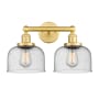 Innovations Lighting Bell 2 Light 16" Wide Vanity Light Satin Gold / Seedy
