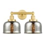 Innovations Lighting Bell 2 Light 16" Wide Vanity Light Satin Gold / Silver Plated Mercury