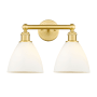Innovations Lighting Bristol Glass 2 Light 17" Wide Vanity Light Satin Gold / Matte White