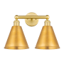 Innovations Lighting Ballston Cone 2 Light 17" Wide Vanity Light Satin Gold