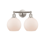 Innovations Lighting Athens 2 Light 17" Wide Vanity Light Satin Nickel / Matte White