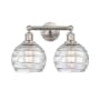 Innovations Lighting Athens 2 Light 17" Wide Vanity Light Brushed Satin Nickel / Clear Deco Swirl