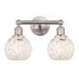 Innovations Lighting White Mouchette 2 Light 15" Wide Vanity Light Brushed Satin Nickel