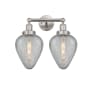 Innovations Lighting Geneseo 2 Light 15" Wide Vanity Light Brushed Satin Nickel / Clear Crackle