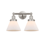 Innovations Lighting Cone 2 Light 16" Wide Vanity Light Brushed Satin Nickel / Matte White
