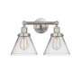 Innovations Lighting Cone 2 Light 16" Wide Vanity Light Brushed Satin Nickel / Clear