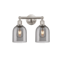 Innovations Lighting Bella 2 Light 15" Wide Vanity Light Brushed Satin Nickel / Light Smoke