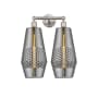 Innovations Lighting Windham 2 Light 16" Wide Vanity Light Brushed Satin Nickel / Smoked