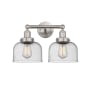 Innovations Lighting Bell 2 Light 16" Wide Vanity Light Brushed Satin Nickel / Seedy