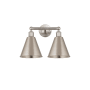Innovations Lighting Ballston Cone 2 Light 17" Wide Vanity Light Satin Nickel