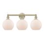 Innovations Lighting Athens 3 Light 26" Wide Vanity Light Antique Brass / Matte White