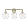 Innovations Lighting Athens 3 Light 26" Wide Vanity Light Antique Brass / Clear Water Glass