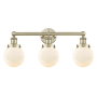 Innovations Lighting Beacon 3 Light 25" Wide Vanity Light Antique Brass / Matte White / Multi-Colored