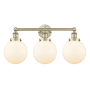 Innovations Lighting Beacon 3 Light 25" Wide Vanity Light Antique Brass / Matte White
