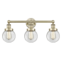 Innovations Lighting Beacon 3 Light 25" Wide Vanity Light Antique Brass / Clear / Multi-Colored