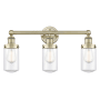Innovations Lighting Dover 3 Light 25" Wide Vanity Light Antique Brass / Clear