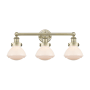 Innovations Lighting Olean 3 Light 25" Wide Vanity Light Antique Brass / Matte White